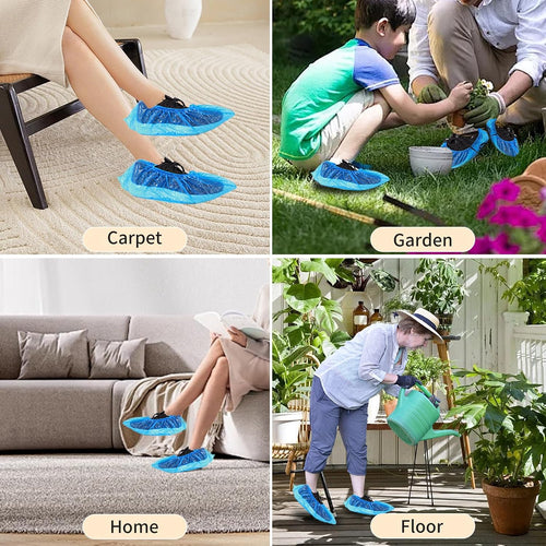 1000 pieces(500 pairs) shoe covers disposable, waterproof,non-slip for showing dimensions