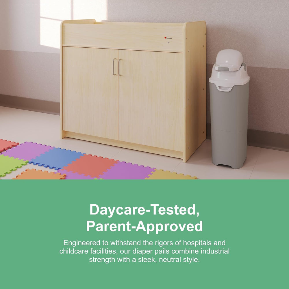 Foundations Tall Diaper Pail with Airtight Lid, Green