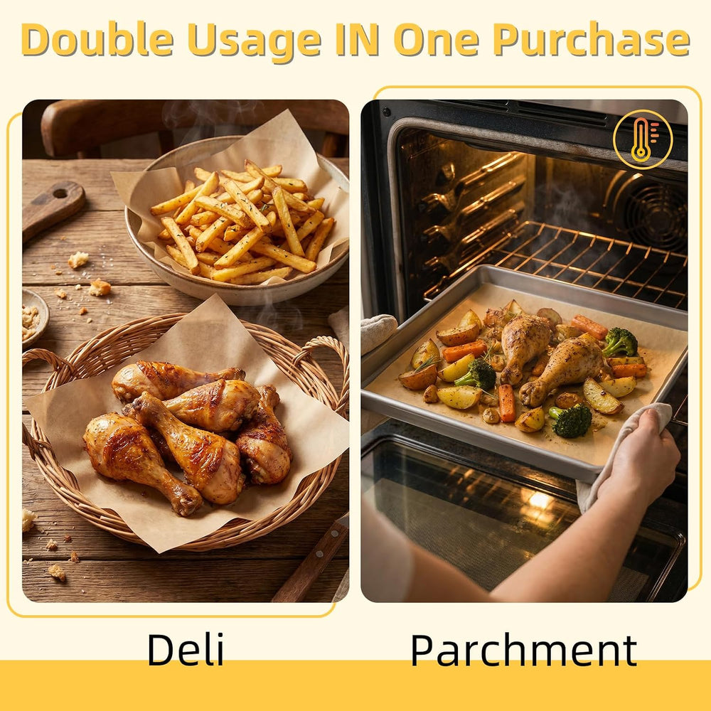 EcoDispose 12"x12" Pre-Cut Grease Resistant Deli Parchment Paper, 1...