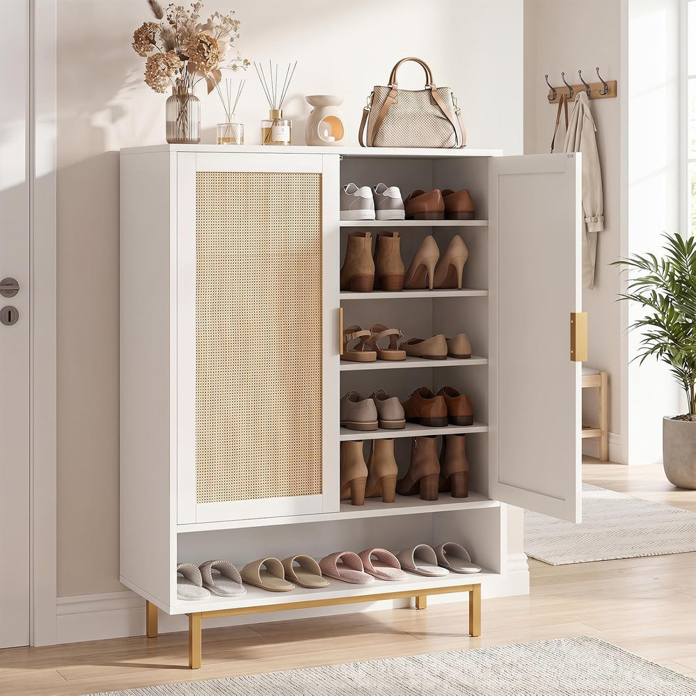 LOKO Shoe Storage Cabinet, Freestanding Hidden Shoe Cabinet (White)