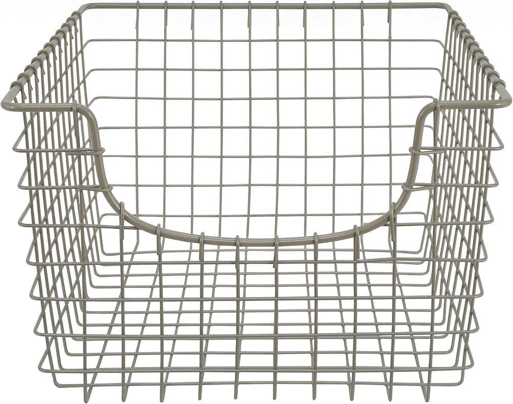 Spectrum Wire Scoop Basket Storage Bin Satin Nickel Nesting Metal Baskets Pac...