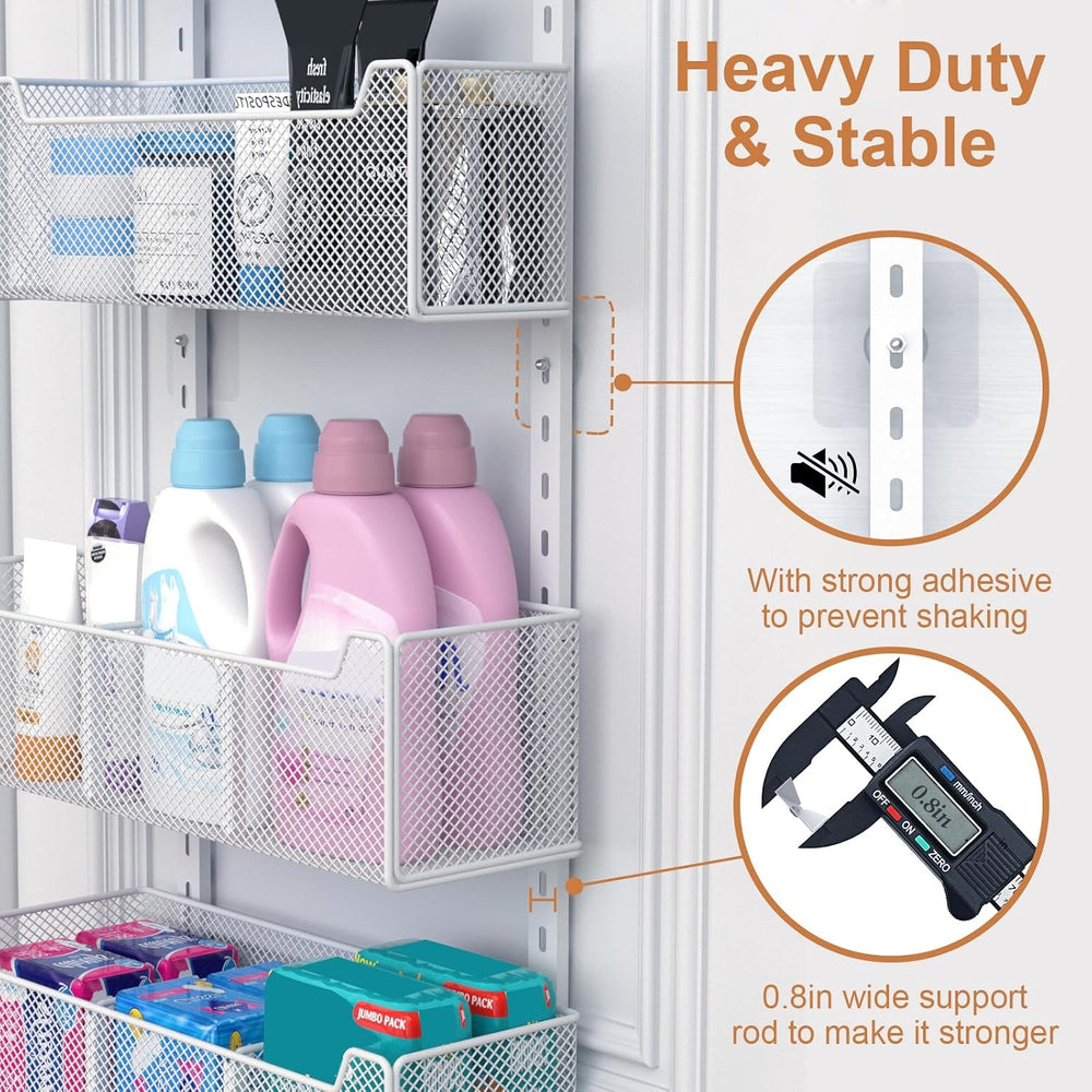 VyGrow Over The Door Organizer, Metal Door Organizer Hanging with 5 Adjustabl...