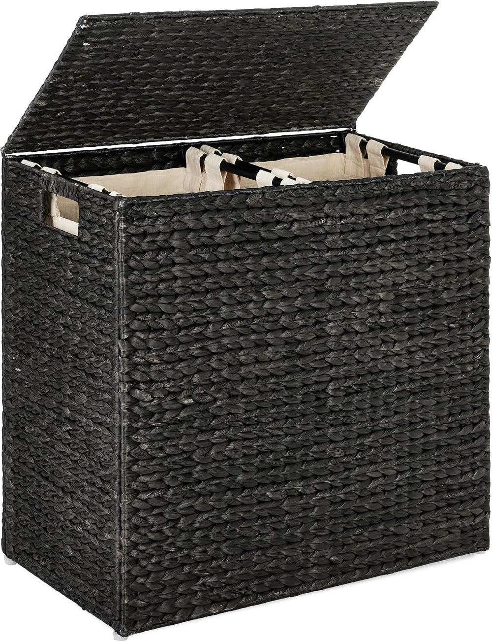 Best Choice Products Large Laundry Hamper with Lid, Natural Handwoven Hyacint...