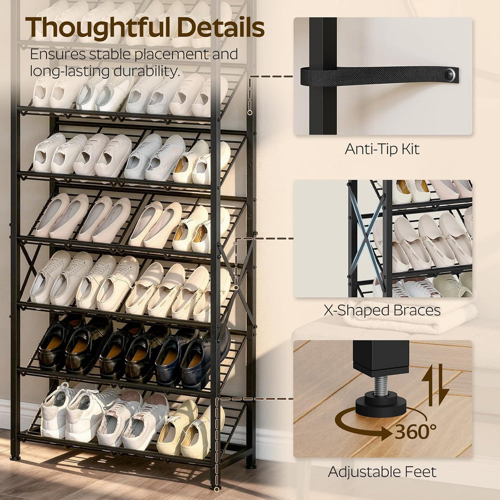 YATINEY 8-Tier Tall Shoes Rack, Slim Shoe Organizer for Entryway, Large-Capac...
