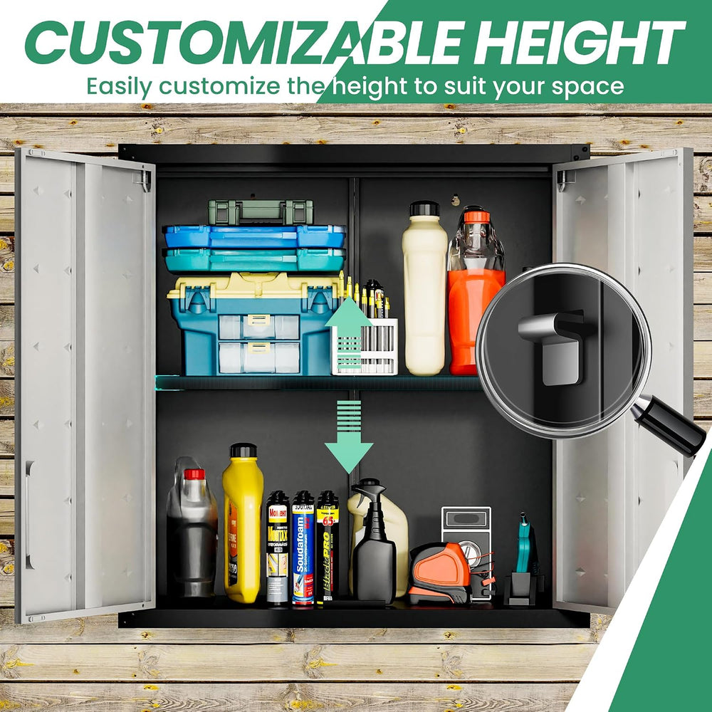 Garage Cabinet System | Heavy Duty Steel All-in-One Modular Garage Cabinet Se...