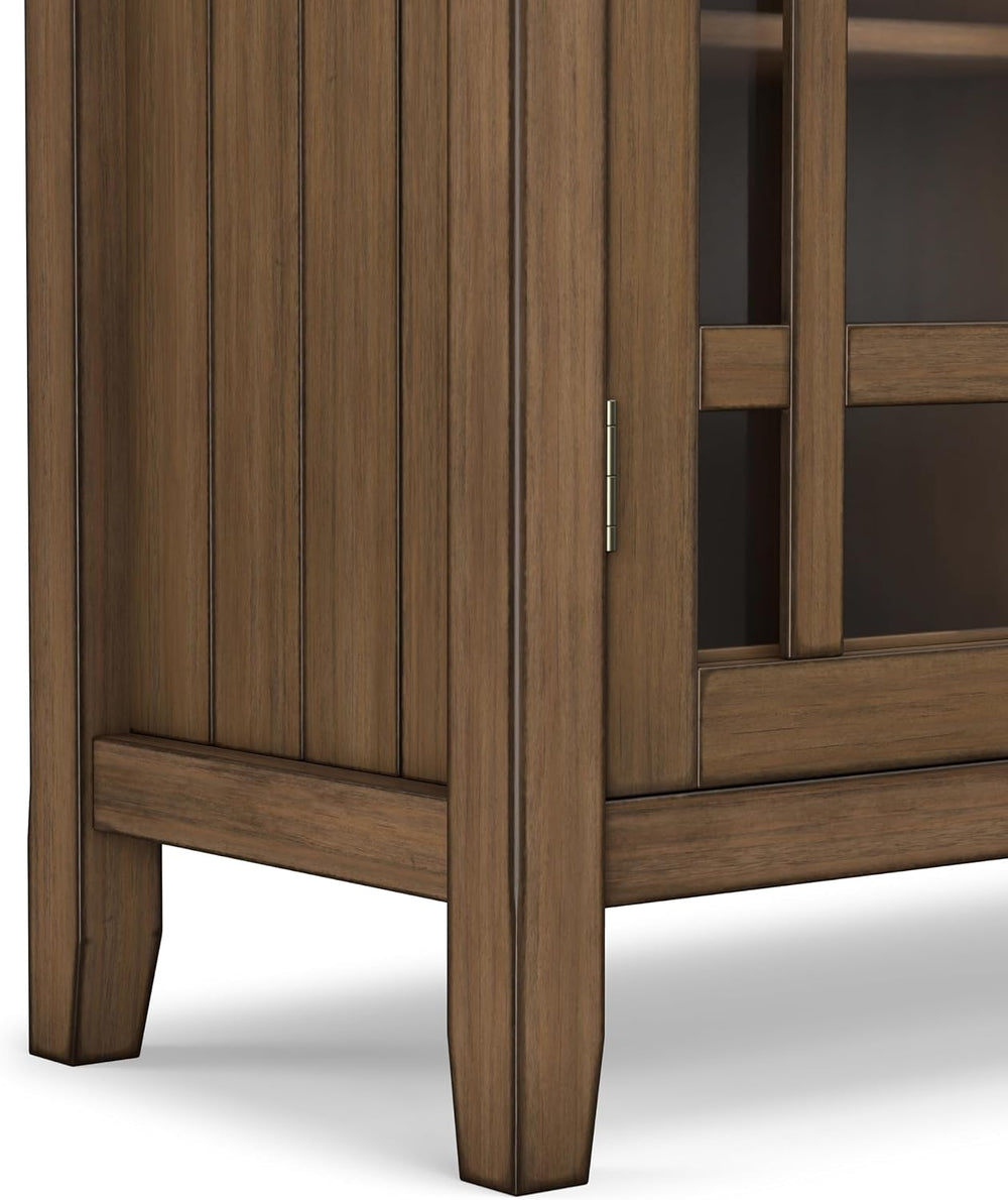 SIMPLIHOME Bedford 39" Solid Wood Cabinet in Rustic Natural Aged Brown