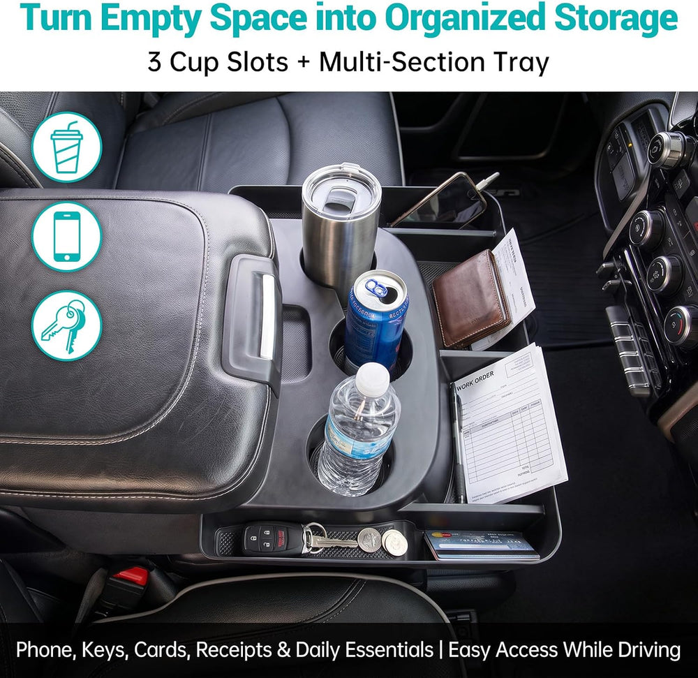 3-in-1 Center Console Organizer for 2013-2018 Dodge RAM 1500 Jump Seat