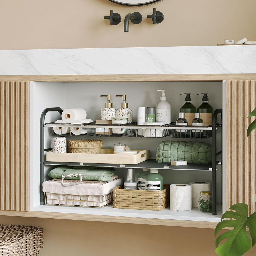 Under Sink Organizers and Storage,Expandable under cabinet organizer Shelf