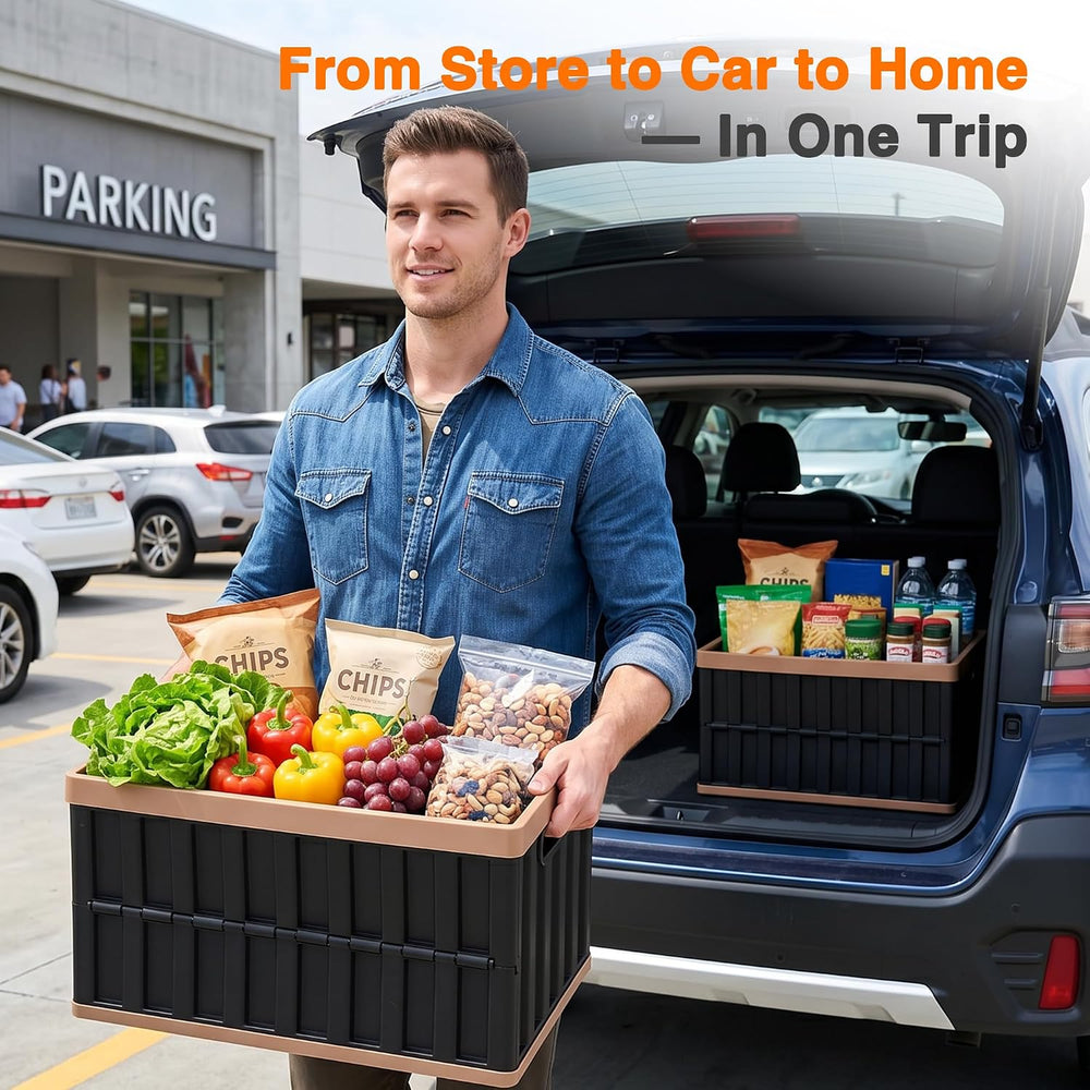 Citylife 64L Collapsible Storage Bins with Lids Plastic Storage Containers fo...