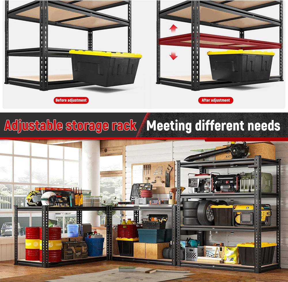 REIBII 40" W Garage Shelving with Rolled-Edge Columns for Basement Pantry