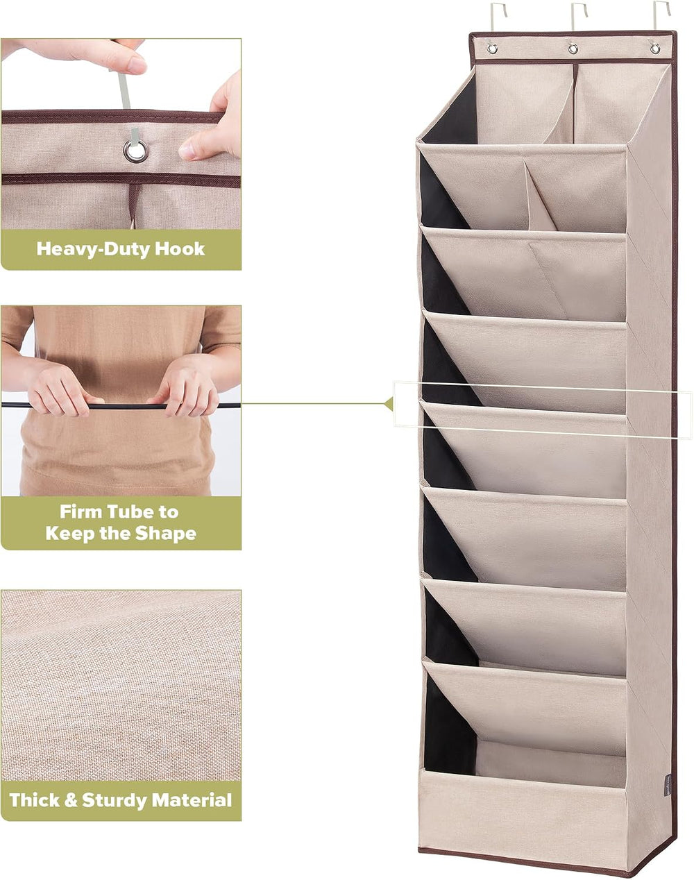 4 Pack Shoe Organizer with 6 Extra Large Pockets and 4 Large Pocket, Over the...