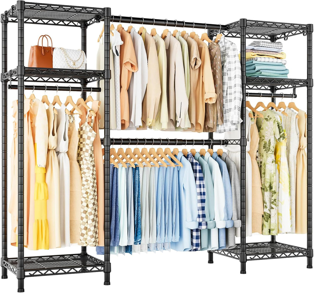 Ulif E7 Garment Rack, Heavy Duty Clothes Storage System with Extendable Rod