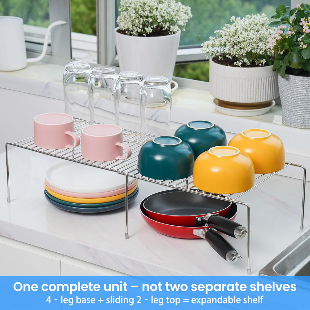 Tomorotec Spice Rack Cabinet Organizer, Expandable Steel, Kitchen, Silver