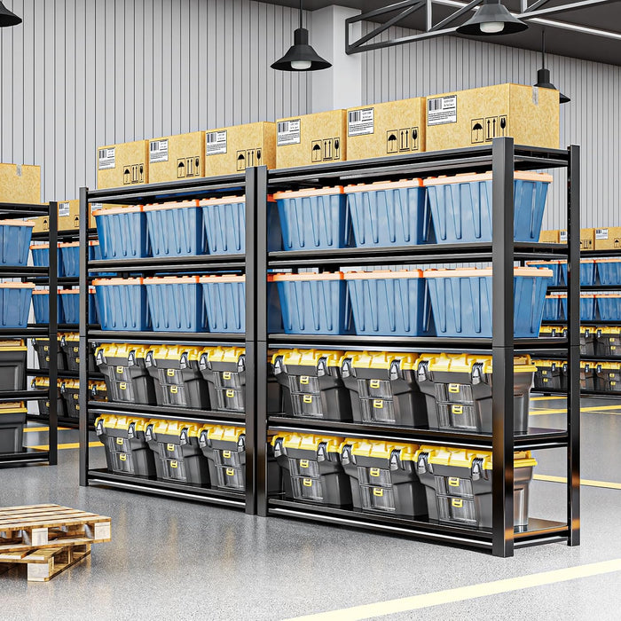 72" H Adjustable Garage Shelving 2500LBS Storage Shelves 5-Tier Heavy Duty Metal Shelves Organization Utility Industrial Shelves Rack for Garage Warehouse Pantry Basement,Black (19.6" D×59" W×72" H)