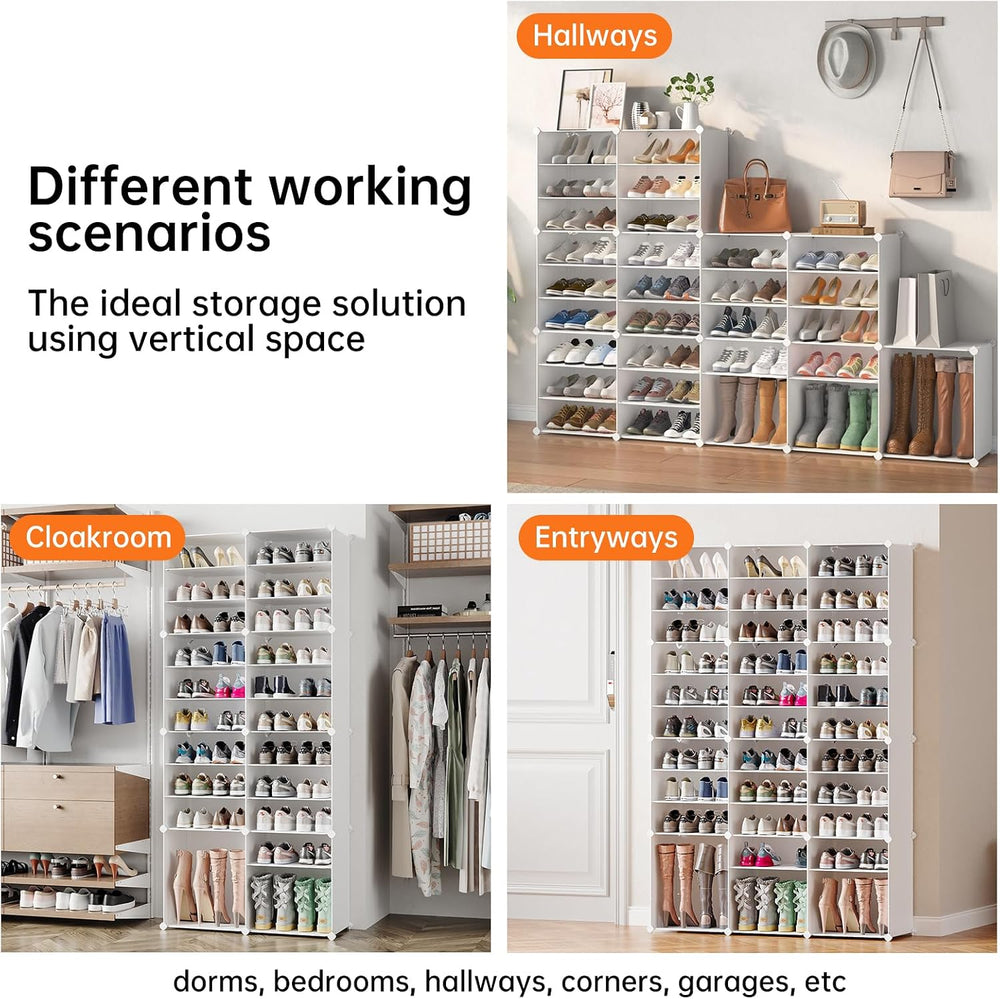 MAGINELS 72 Pairs Shoe Rack Organizer,Shoes Storage Cabinet,Shoe Closet Stora...