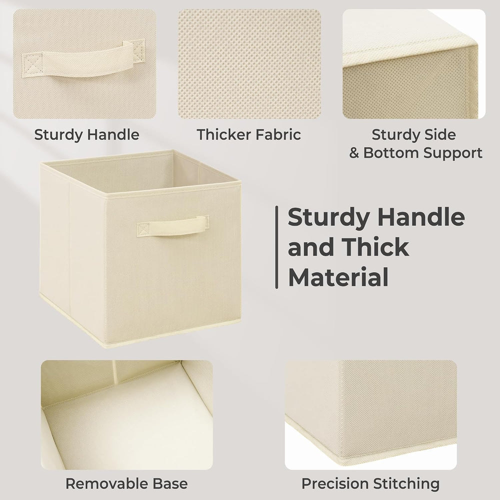 Storage Bins, 11 Inch Fabric Storage Cubes, Collapsible Cube Storage Box, Fab...