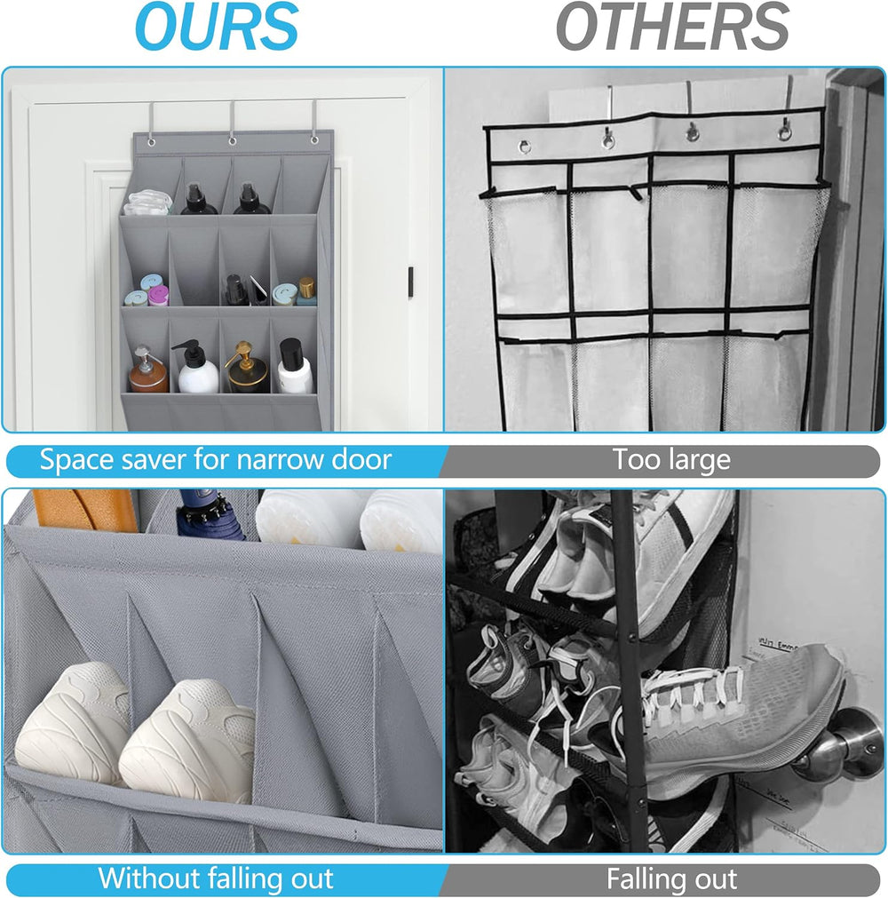 Libeder Over the Door Shoe Organizer,24 Pockets Door Shoe Organizer Hanging, ...