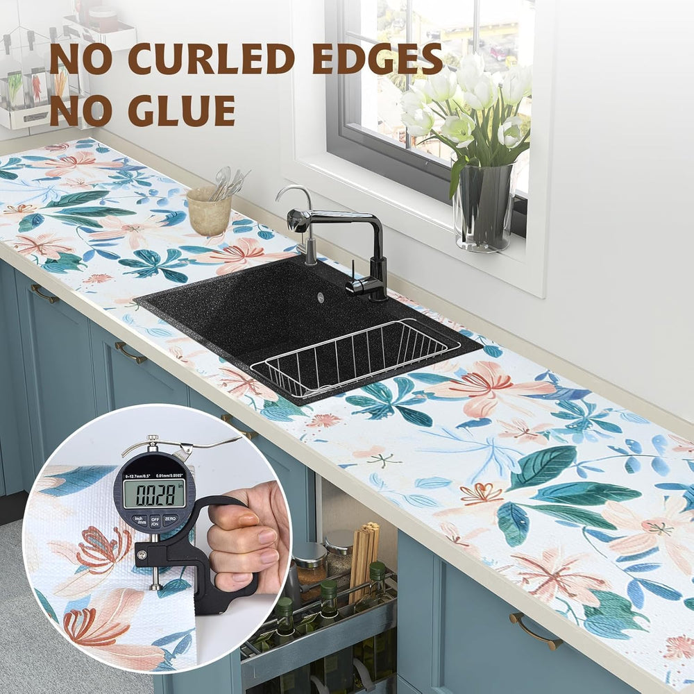 Shelf Liners Thickened Non-Slip Non Adhesive Pastel Floral & Bird Pattern
