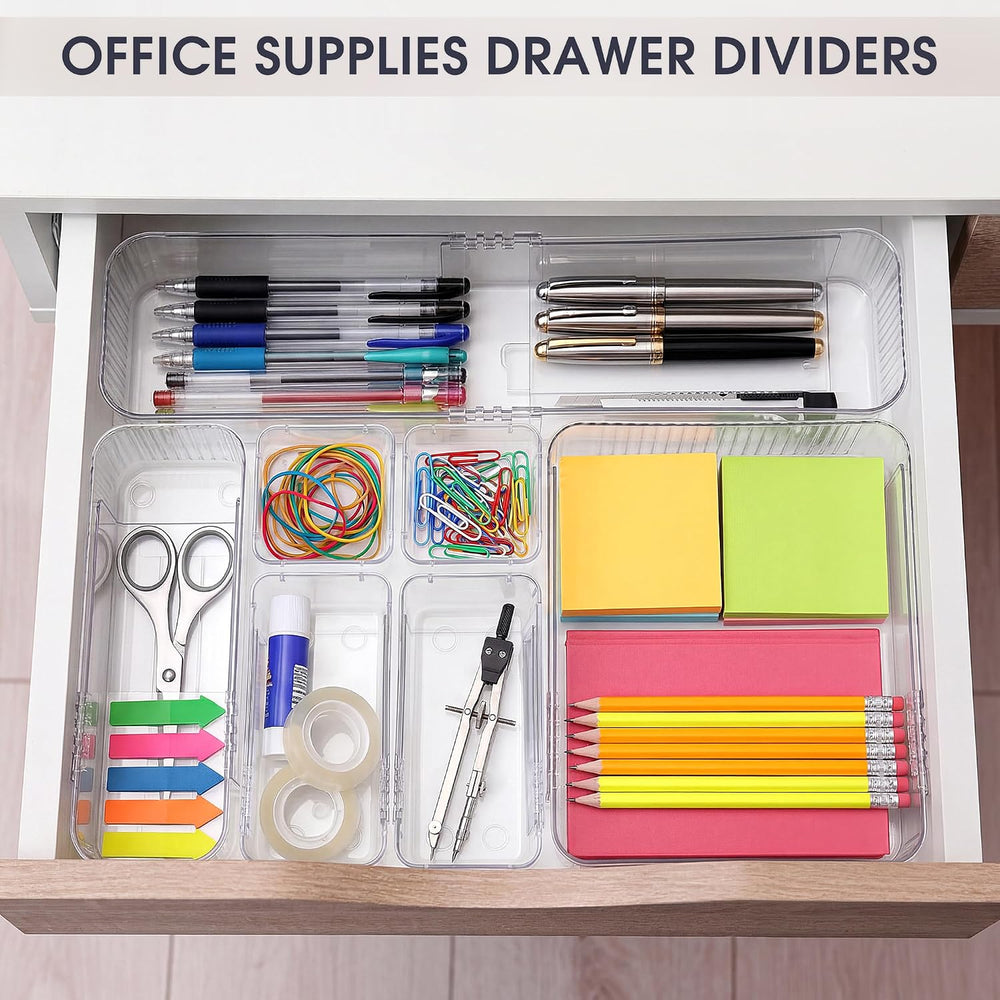 Aneco 20Pcs Extendable Drawer Organizer 4-Size Expandable Drawer Organizer