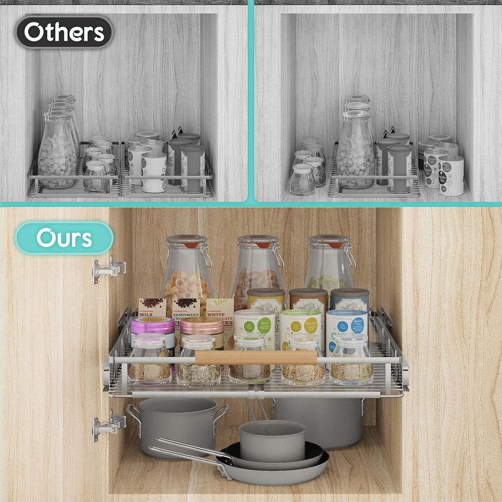 2Pack Expandable Pull Out Cabinet Organizer, 23.2-39.9" W x 22.5" D