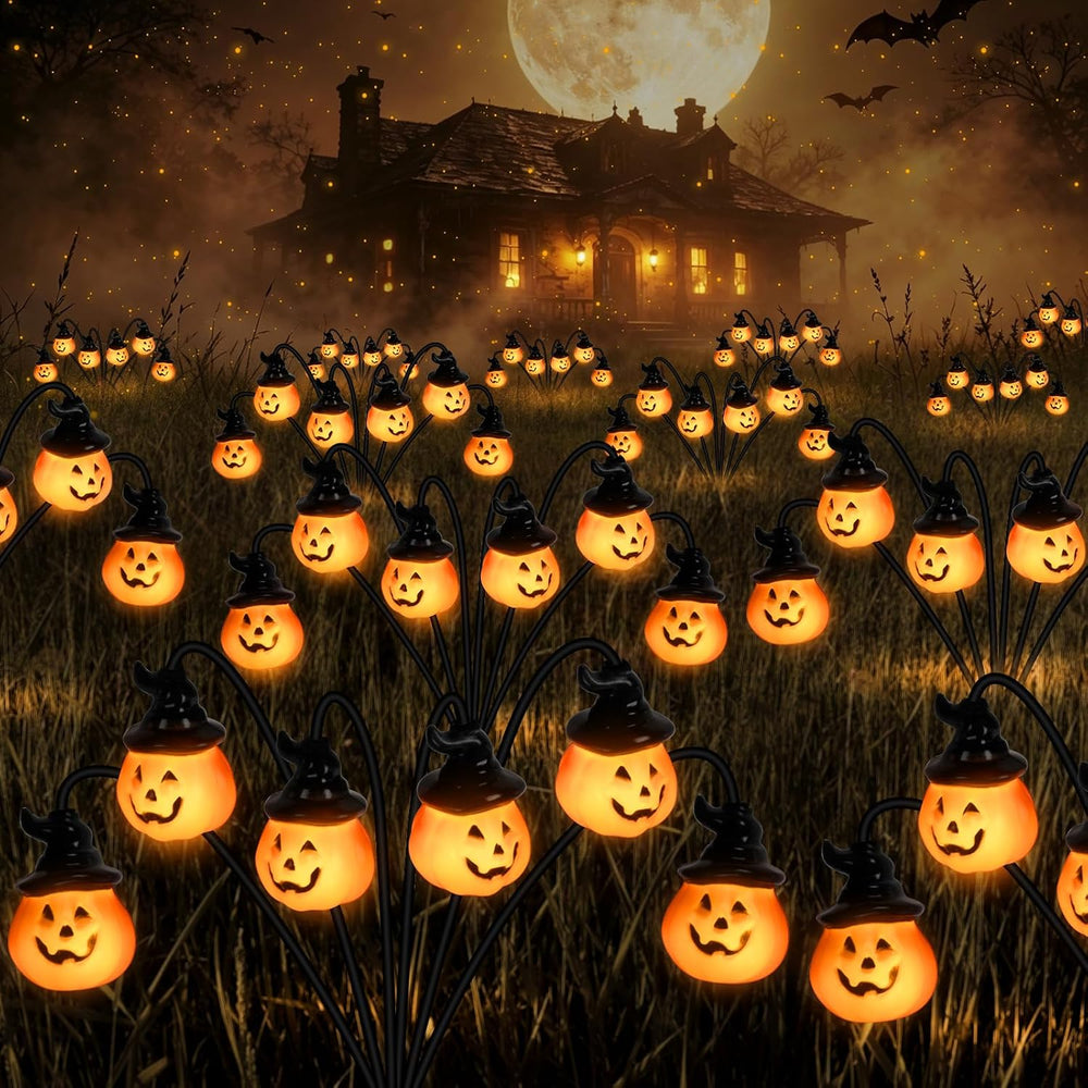 4 Pack Pumpkin Solar Halloween Lights Outdoor,Halloween Decorations