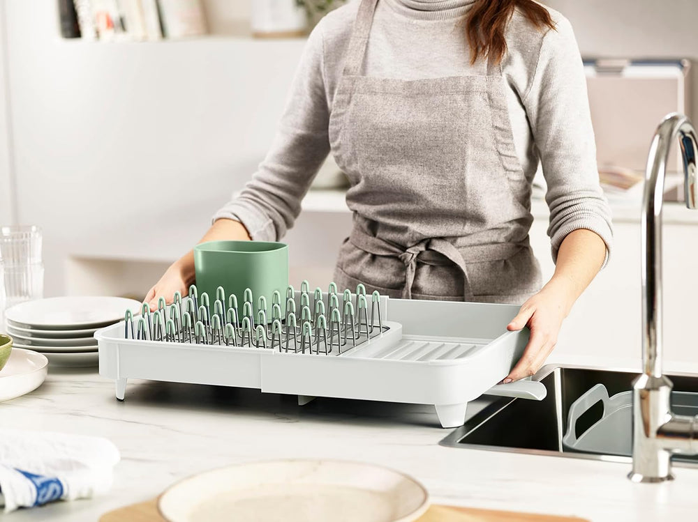 Joseph Joseph Extend Expandable Dish Drainer Rack with Removable Flatware Hol...