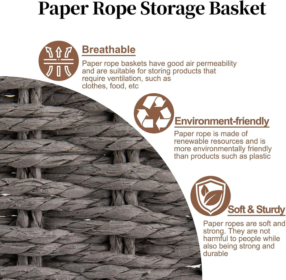 OIAHOMY Wicker Storage Basket with Lid & Lock, Lidded Storage Bins, Decor...