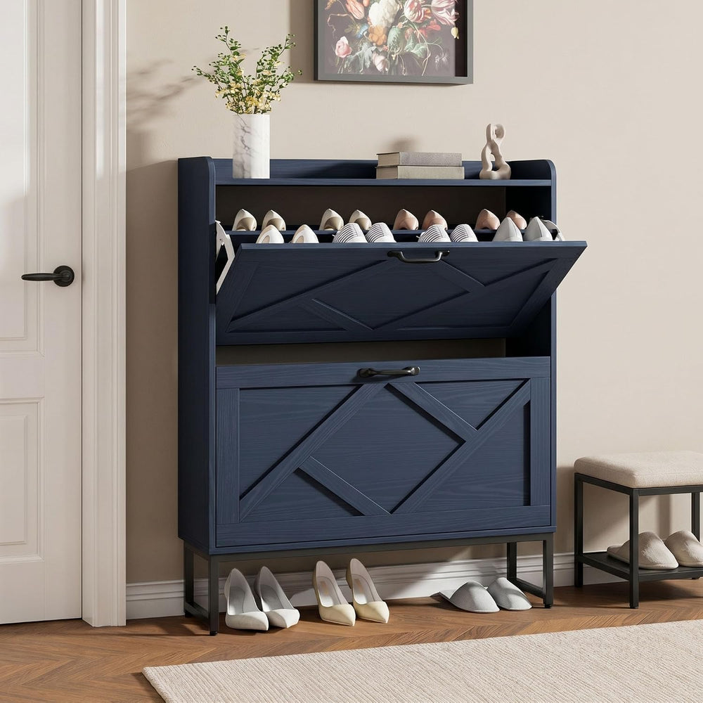 Nicetree Shoe Cabinet Storage for Entryway, Slim Shoe Storage Cabient with 2 ...