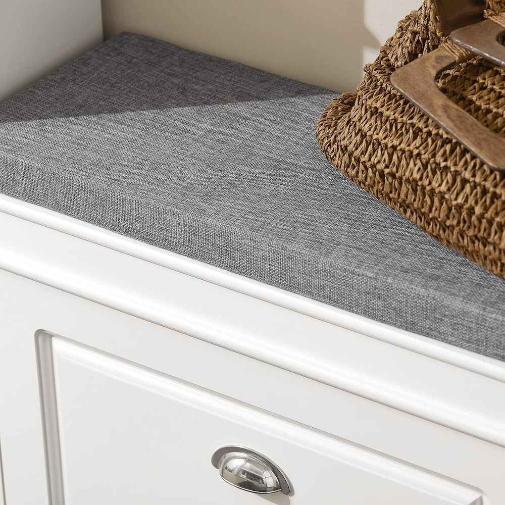 SoBuy Tiny Shoe Storage Bench, Narrow Shoe Cabinet for Entryway, Small Shoe R...