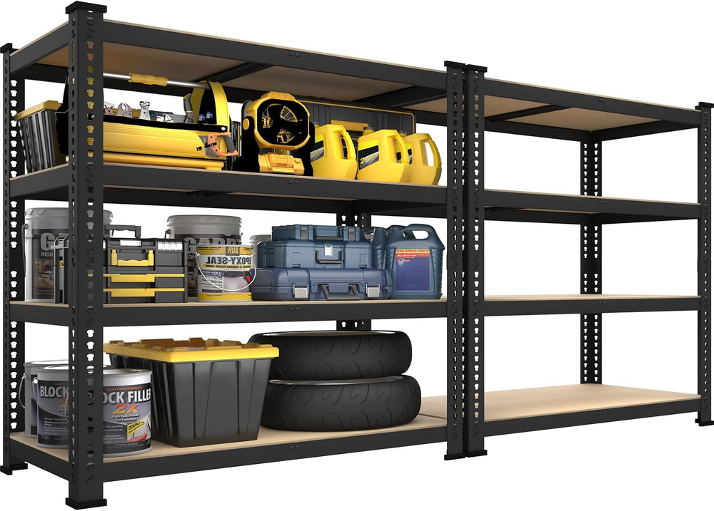PrimeZone 40"W x 20"D x 59"H Garage Shelving, 4-Tier Storage S...