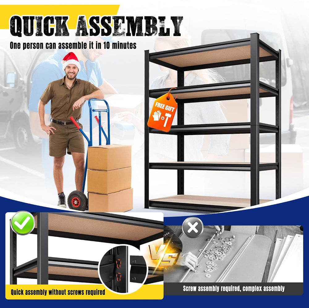 3 Pack Garage Shelving Unit, Heavy Duty Metal Storage Shelves, 78" H x 4...
