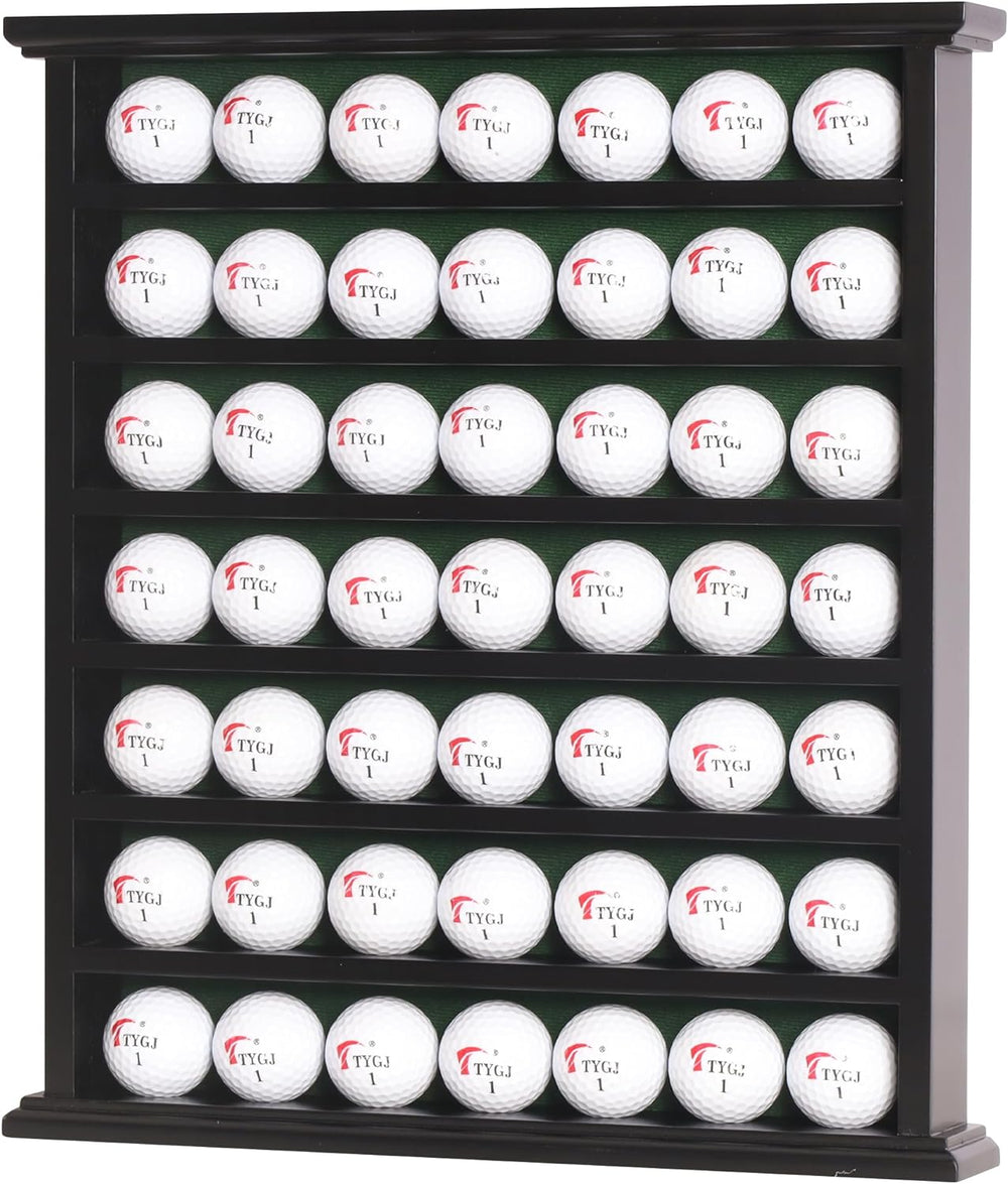Golf Balls and Accessories Display Case Cabinet Rack (Black Finish)