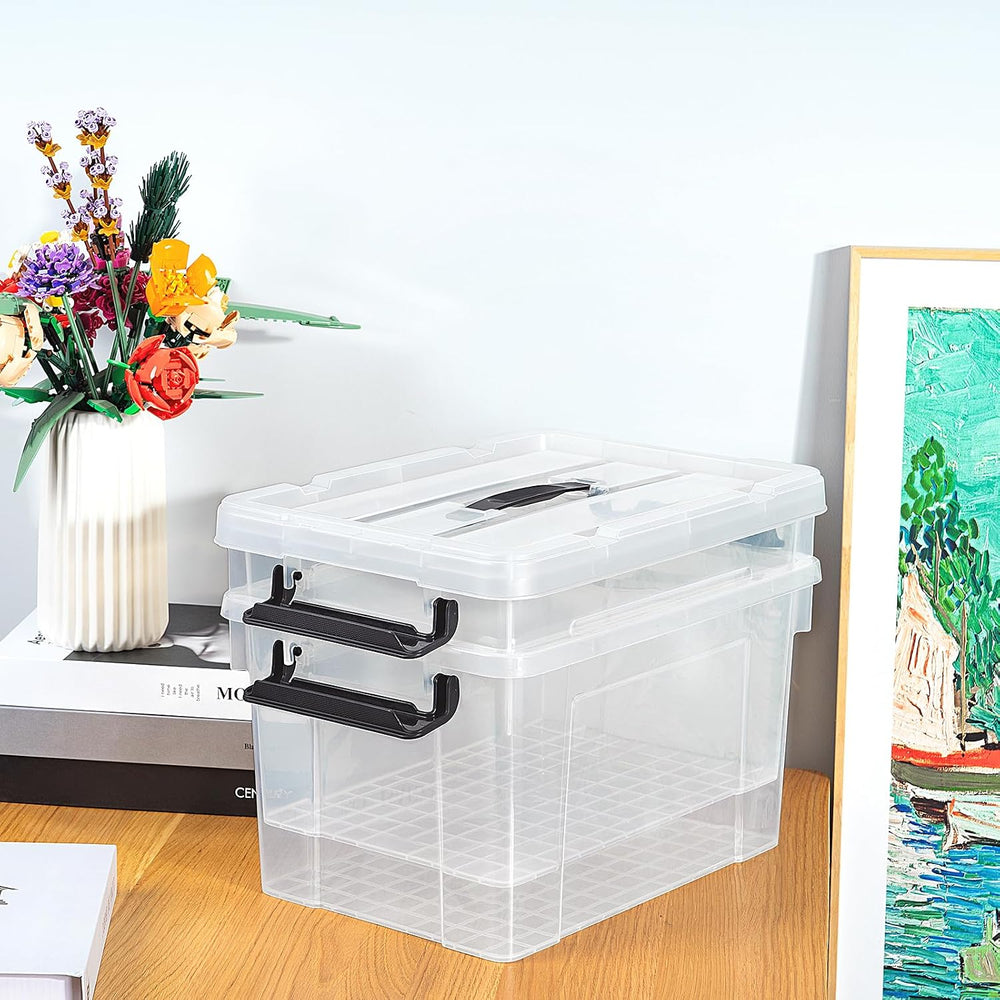 Cetomo Lidded Storage Bin with Handle, Storage Bins with Lid, Organizing Cont...