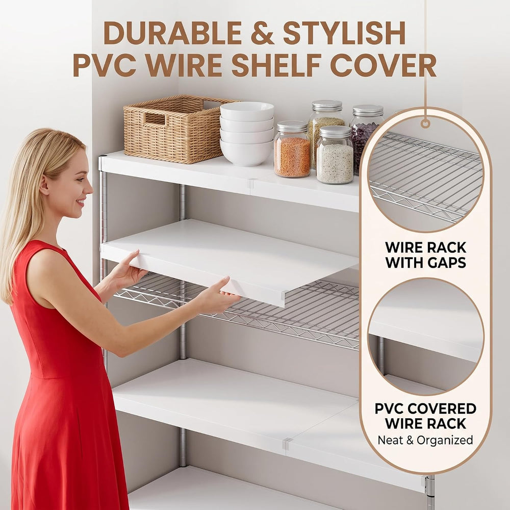 5 Pack Wire Rack Covers for Shelves, 24"x16" PVC Wire Shelf Covers ...