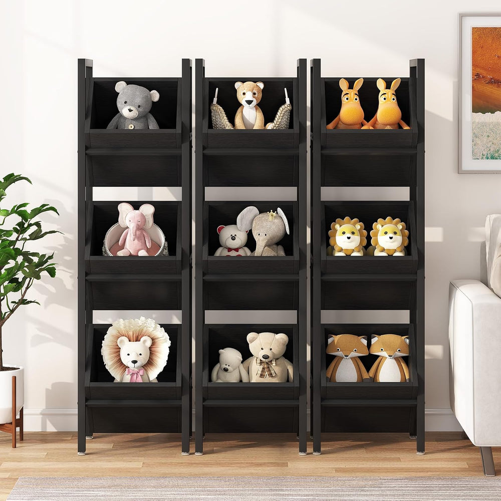 Tribesigns 3-Tier Basket Stand, Wood Snack Rack with Baskets, Rustic Vertical...