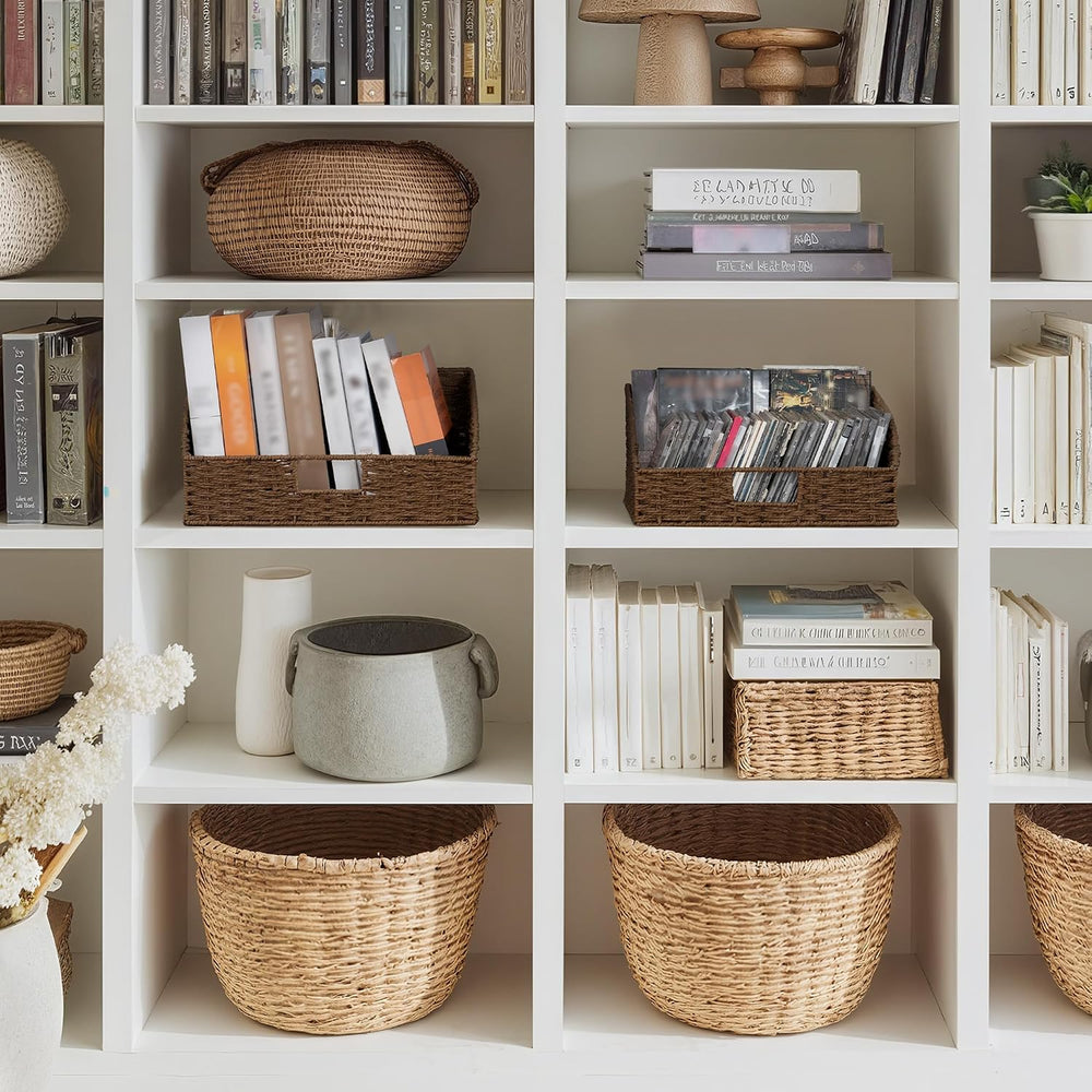StorageWorks Pantry Baskets for Organizing, Brown Storage Baskets, 2-Pack