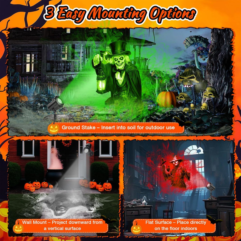 12 in 1 Halloween Decorations Outdoor 3D Dynamic Projector Light