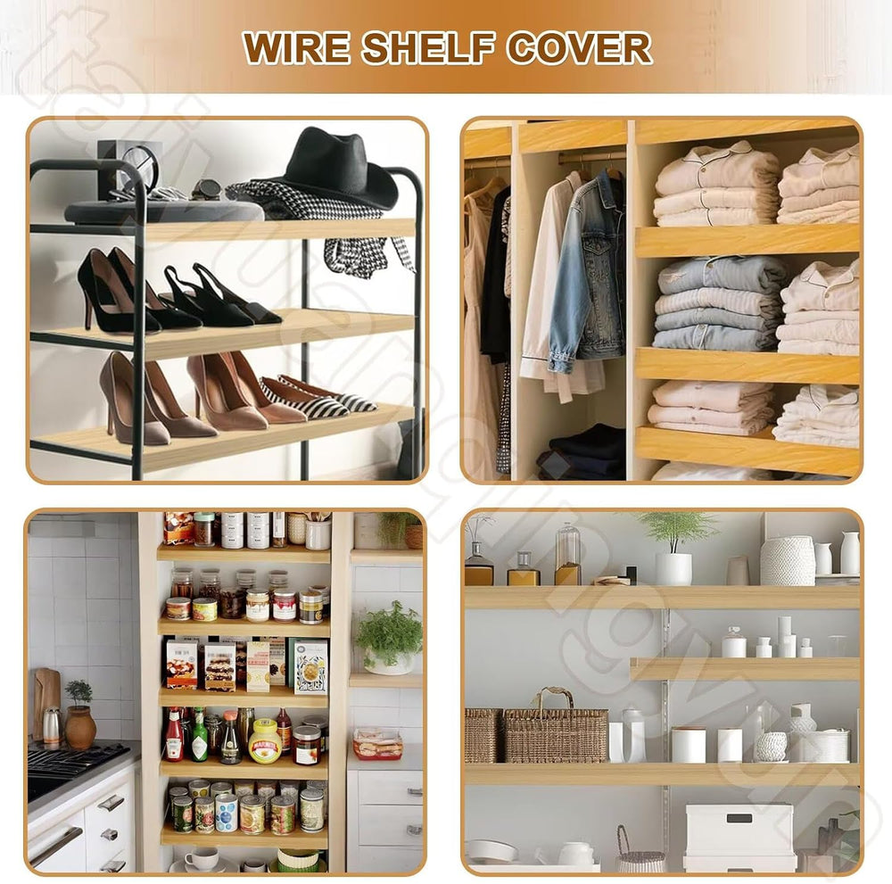 Wire Shelf Cover 16x48 inch, 4Pcs White Shelf Covers for Wire Shelving, 3in T...