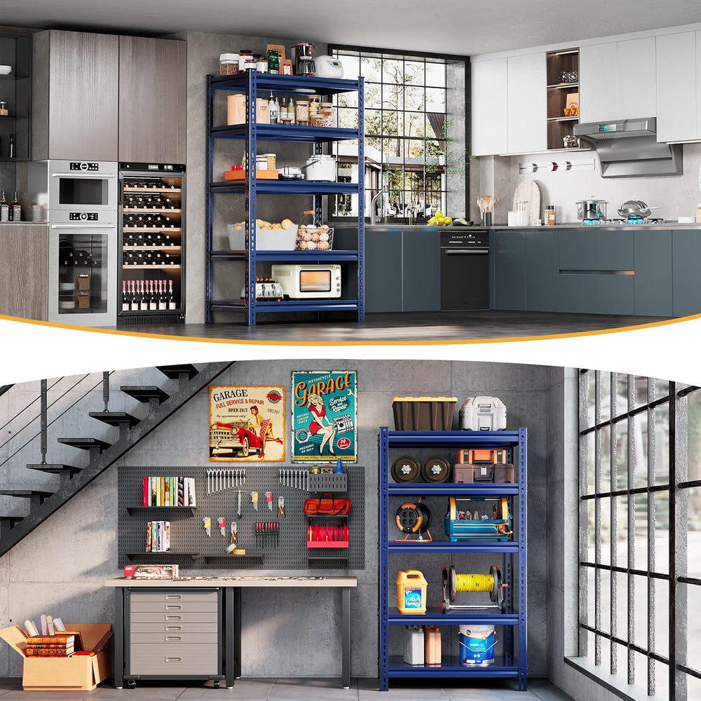 REIBII Garage Shelving 2000 LBS Storage Shelves Heavy Duty Metal Shelving Uni...