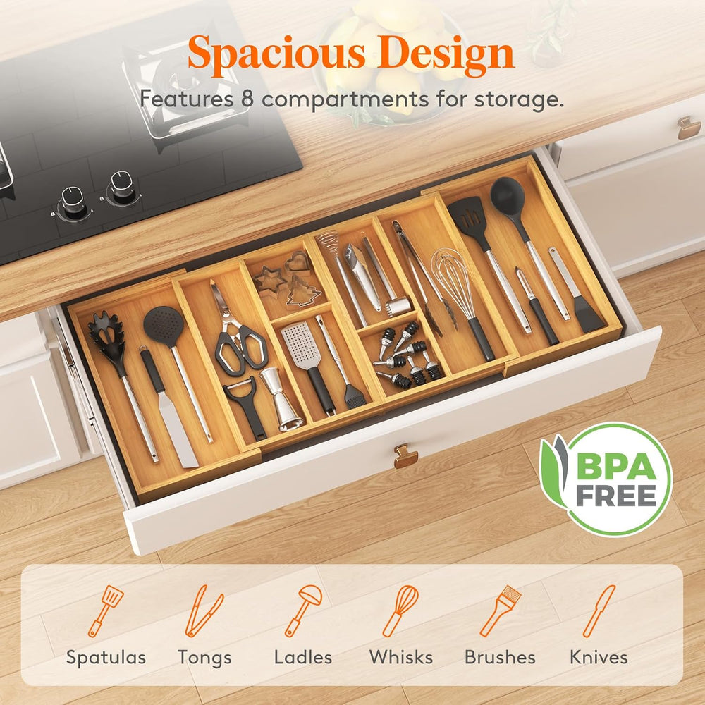 Lifewit Expandable Utensil Organizer for Kitchen Drawer, Cutlery Holder