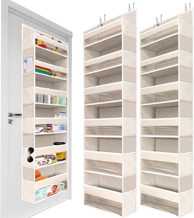 HOMELUX THEORY 2 PC Heavy Duty Over the Door Organizer 55x14x6.7, 6 Large Front
