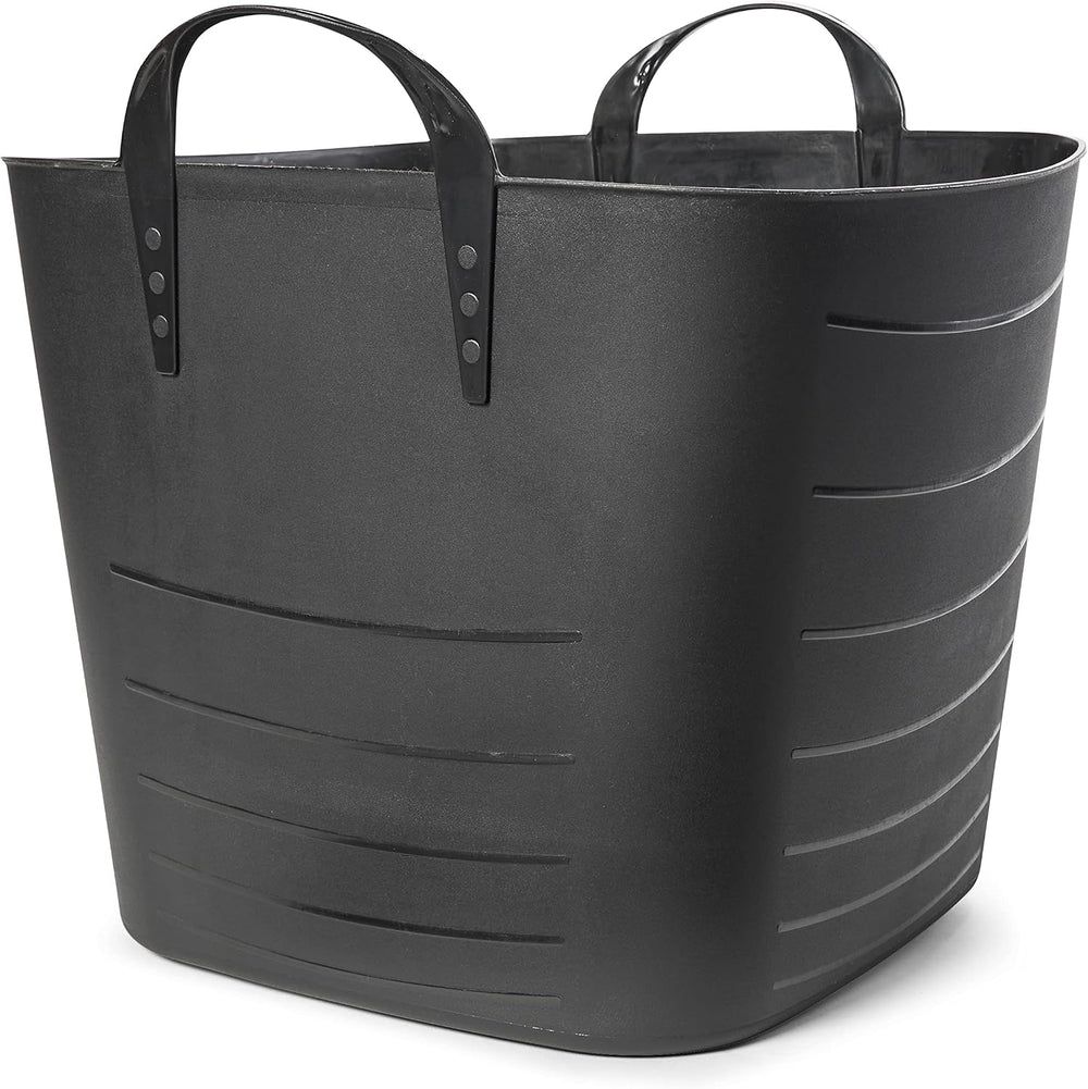 Life Story 6 Pack Flexi Tub Basket, 6.6 Gal Plastic Storage Totes, Black