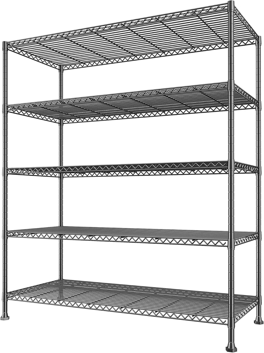 REIBII Heavy Duty 5-Tier Storage Shelves, 45.5''W for Kitchen Garage ...