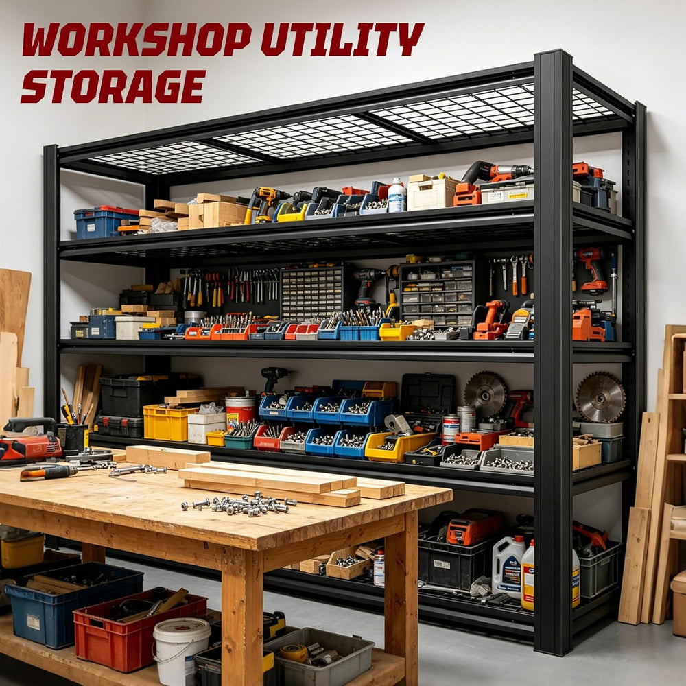 5000LBS Heavy Duty 5-Tier Adjustable Metal Garage Shelving, Tool-Free Easy As...