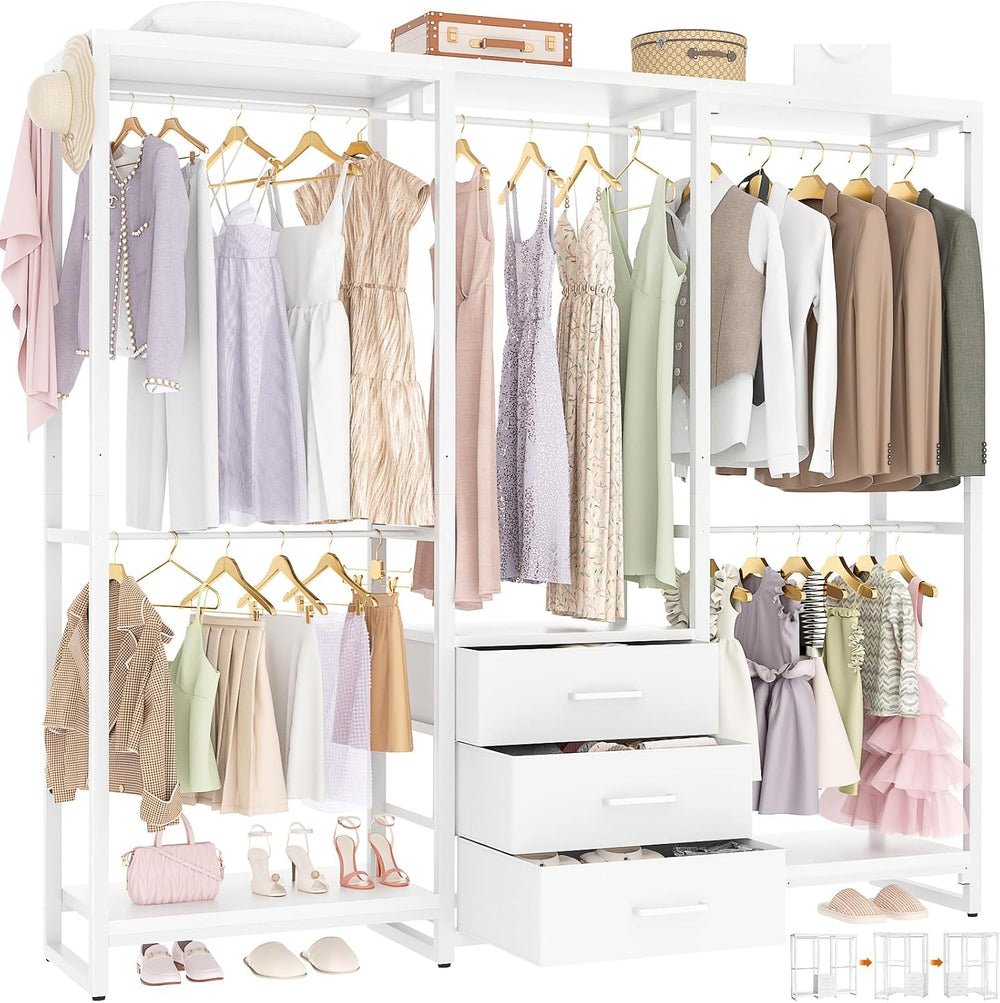 Aheaplus Garment Rack Heavy Duty Clothes Rack for Hanging Clothes,Clothing Ra...
