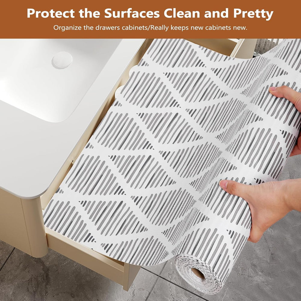 Drawer and Shelf Liner for Kitchen Cabinets, Non-Adhesive 17.5IN x 20FT Stron...