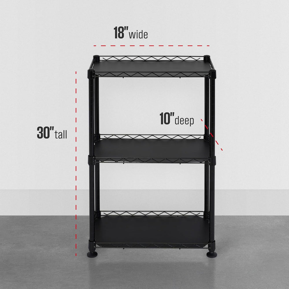 SafeRacks NSF 3-Tier Heavy Duty Steel Wire Shelves (18"x10"x30")