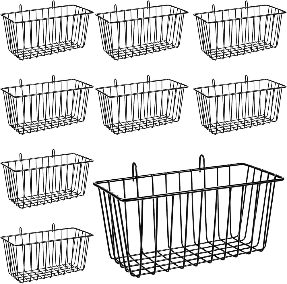 10 PCS Wire Baskets Wall Grid Panel Hanging Wire Basket Hanging Wall Baskets ...