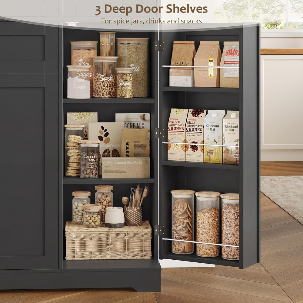HOSTACK 68" Tall Kitchen Pantry Storage Cabinet with Doors & Shelves...