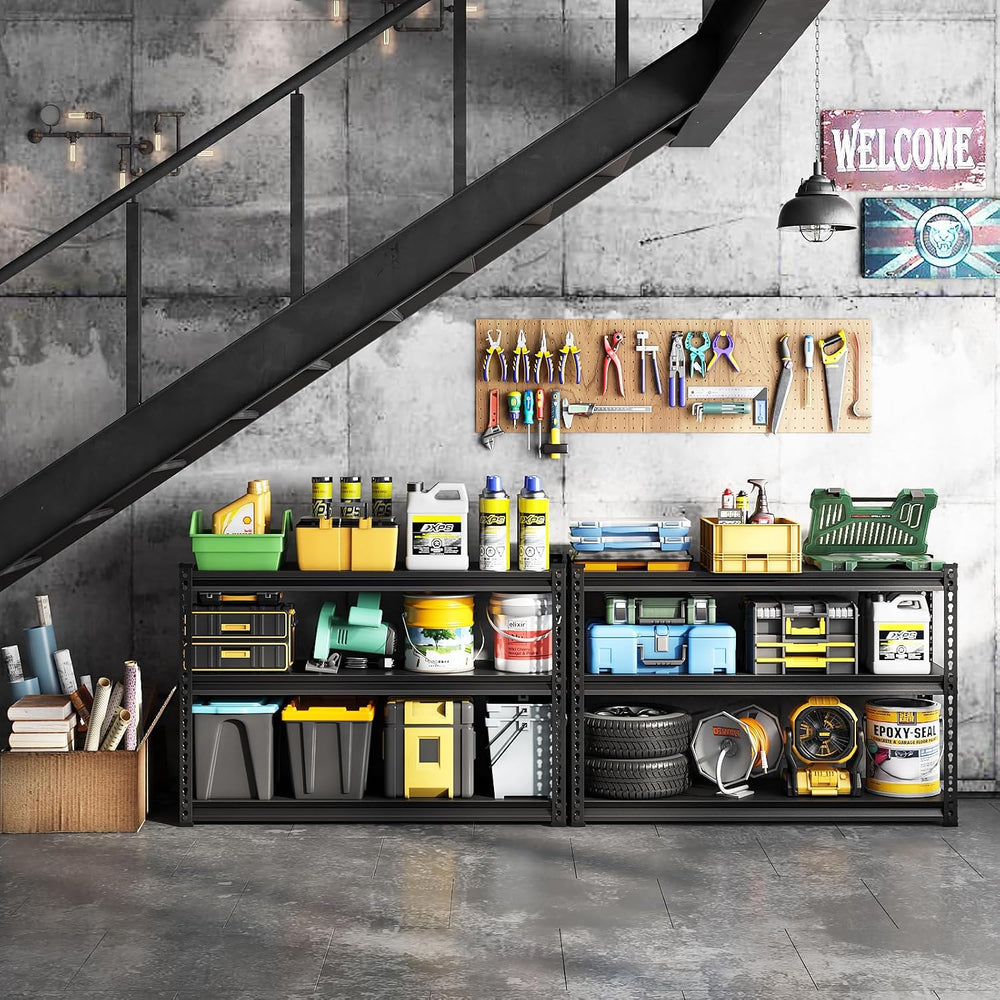 48" W Garage Shelving Heavy Duty, 1500LBS Loads Adjustable Garage Storag...